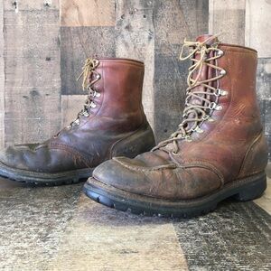 Red Wing Brown Leather Work Boots